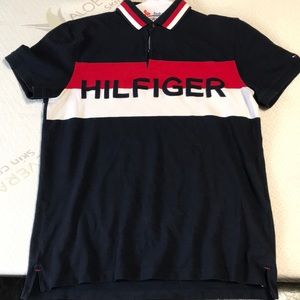 Tommy Hilfiger red and blue polo